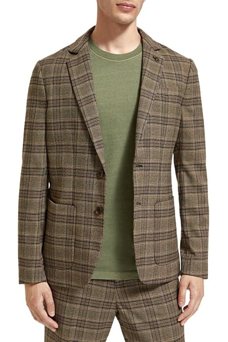 CLASSIC SINGLE-BREASTED BLAZER IN RECYCLED POLYESTER CAMEL N by Scotch & Soda