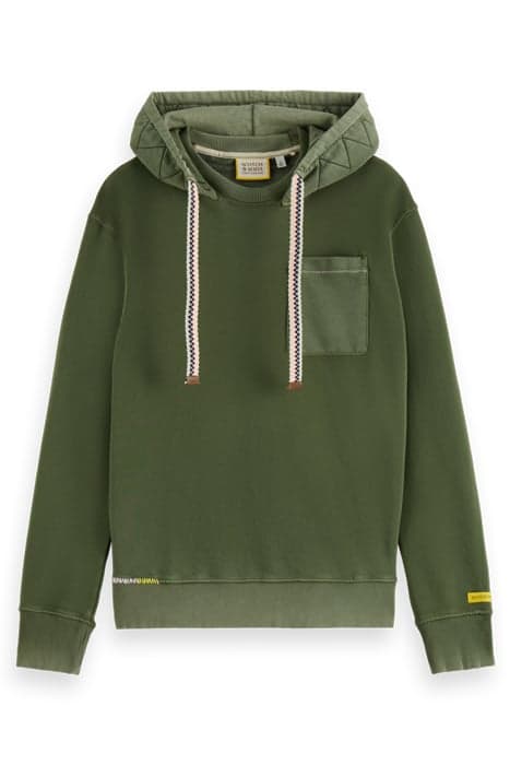 WASHED POCKET HOODIE FIELD GREEN by Scotch & Soda