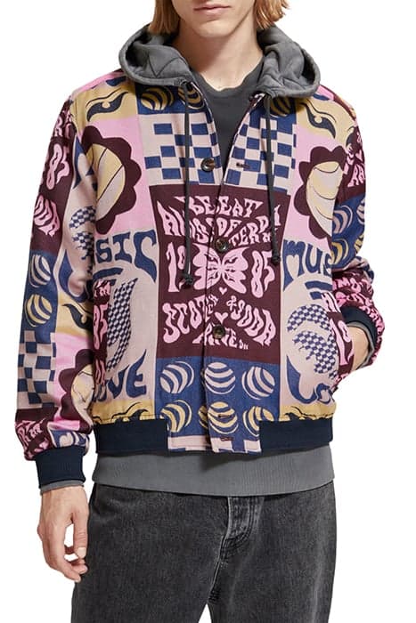 JACQUARD BOMBER JACKET AOP FLYER by Scotch & Soda