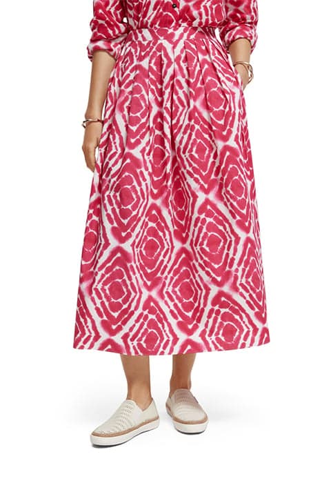 PRINTED SKIRT WITH PLEATS DISCO TIE DYE POP PINK by Scotch & Soda