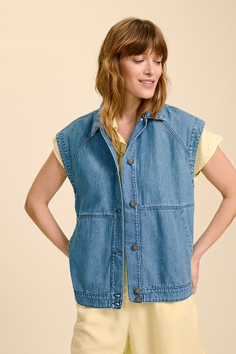 DUKE - SLEEVELESS BLUE DENIM JACKET by ONE STEP