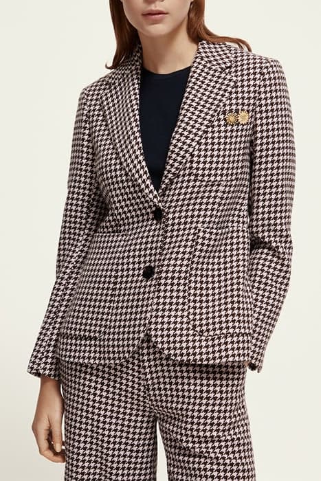 HOUNDSTOOTH SINGLE BREASTED BLAZER HOUNDSTOOTH PINK CLOUD by Scotch & Soda