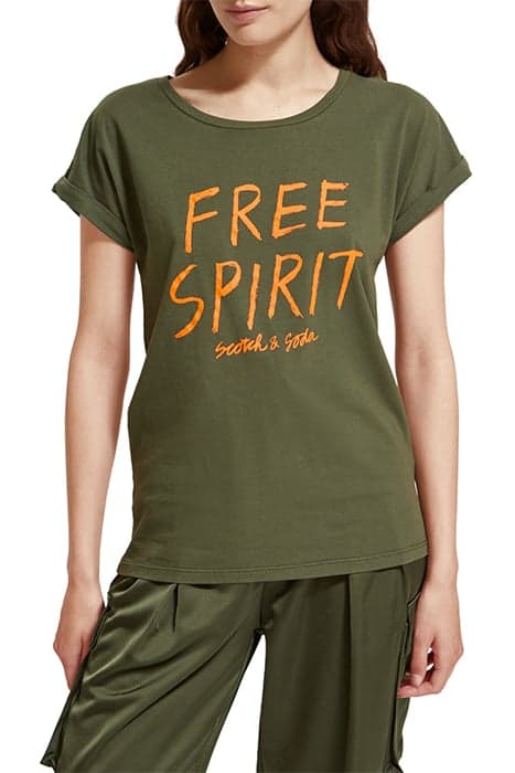 MONOGRAPHIC T-SHIRT MILITARY by Scotch & Soda