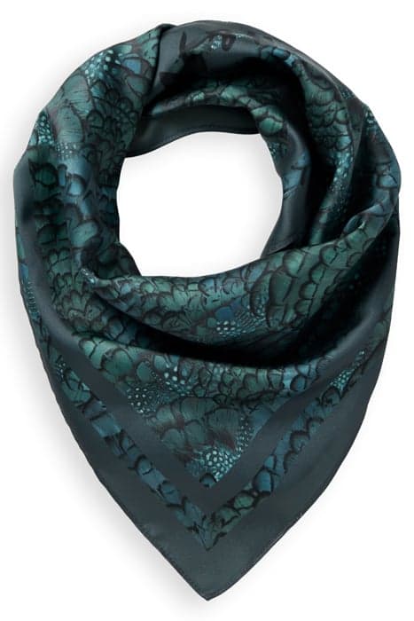 MUSIC MAP SCARF FEATHER BOTTLE GREEN SCARF by Scotch & Soda