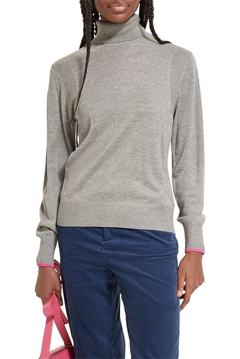 ROLL NECK PULLOVER MID GREY MELANGE by Scotch & Soda