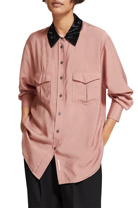 RELAXED FIT SHIRT WITH BEADED COLLAR AND CHEST POCKETS DUSTY by Scotch & Soda