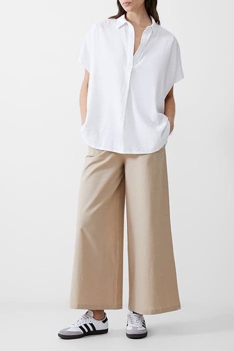 S/S LINEN BLEND POPOVER WHITE by French Connection