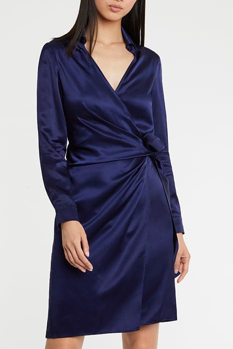 DRESS SATIN FLUIDE INDIGO by Paule Ka