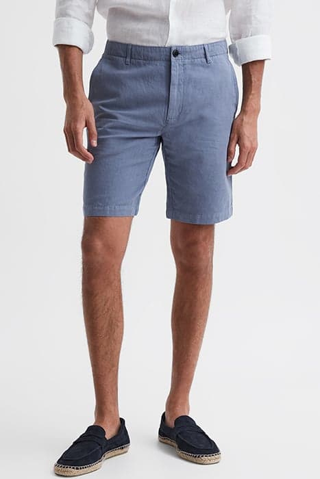 EZRA-CASUAL LINEN SHORT AIRFORCE BLUE by Reiss