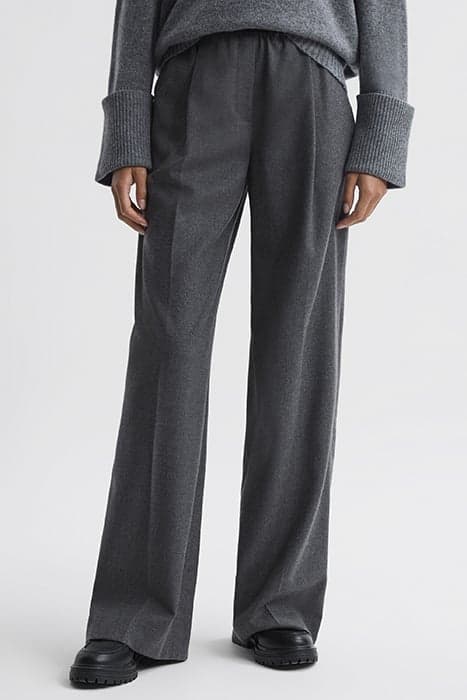 VALERIA-FLANNEL WIDE LEG GREY by Reiss