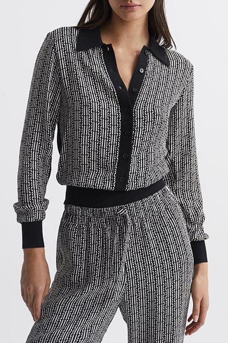 OLIVIA-PRINT MIX KNIT SHI BLACK by Reiss