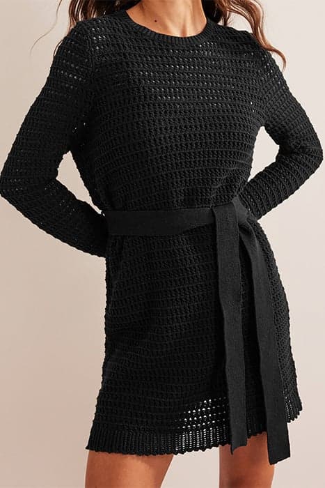 CROCHET KNIT DRESS BLACK by Boden