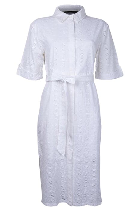 BRODERIE SHIRT DRESS MIDI WHITE by French Connection