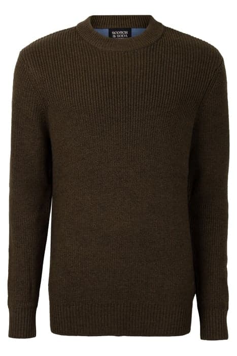 RELAXED COTTON-BLEND RIB-KNIT PULLOVER MILITARY by Scotch & Soda