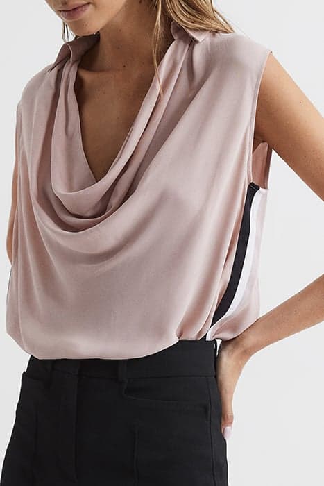 AMELIEE-COWL FRONT SHELL NUDE by Reiss