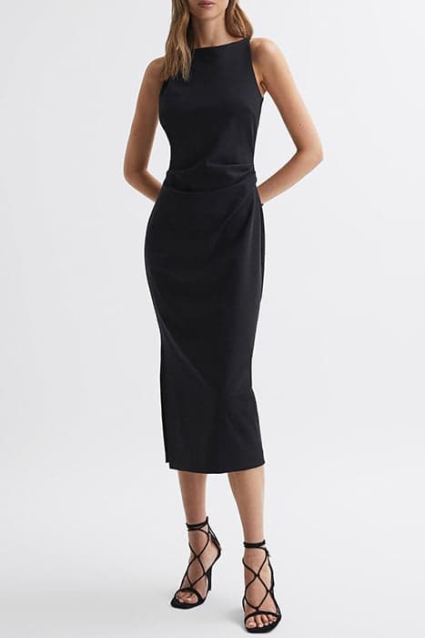 SCARLETT-RUCHED BODYCON BLACK by Reiss