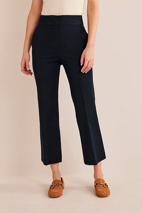 BI-STRETCH CROP FLARE TROUSERS NAVY by Boden