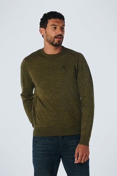 PULLOVER CREWNECK 2 COLOURED MELANGE OLIVE by No Excess