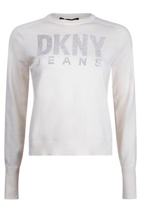 RHINESTUD LOGO CREWN EGGNOG by DKNY