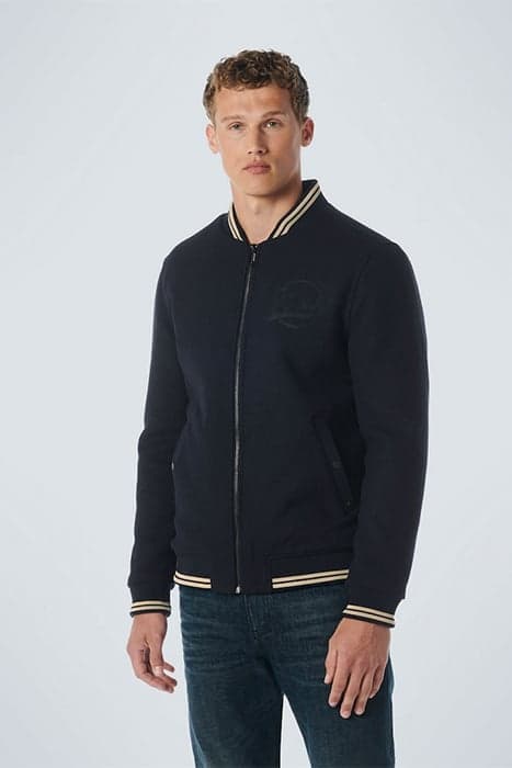 JACKET BOMBER FIT WITH WOOL 2 COLOURED TWILL DARK NIGHT by No Excess