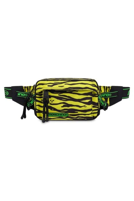 ALLOVER TIGER NYLON BUM BAG YELLOW by Moschino