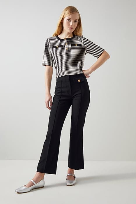 TR SONI - CROP ANKLE FLAR BLACK by LK Bennett