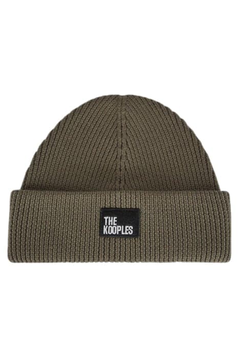 WOOL HAT WITH EMBROIDERED PATCH KAKI by The Kooples