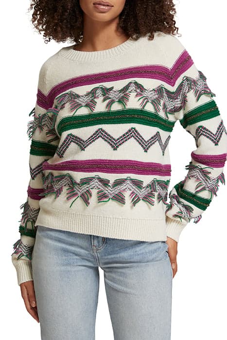 FRINGE JACQUARD PULLOVER SOFT ICE by Scotch & Soda