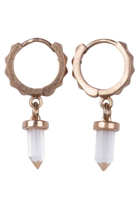 ERYKA PENDANT HOOPS WARM BRASS/CRYSTAL by AllSaints