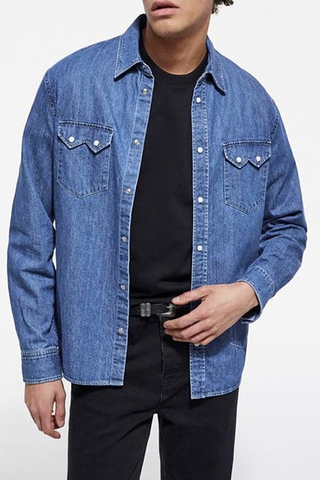 WESTERN BLUE DENIM SHIRT BLUE DENIM by The Kooples