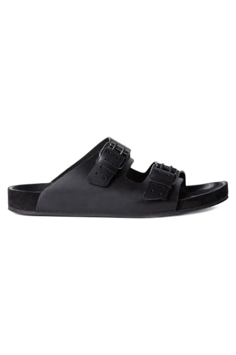 LEATHER SANDAL WITH METAL BUCKLES BLACK by The Kooples