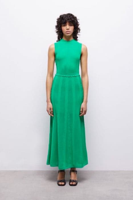 LONG SLEEVELESS DRESS GREEN by The Kooples