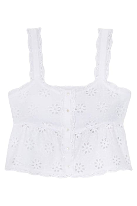 SLEEVELESS TOP BUTTON FRONT WHITE by The Kooples