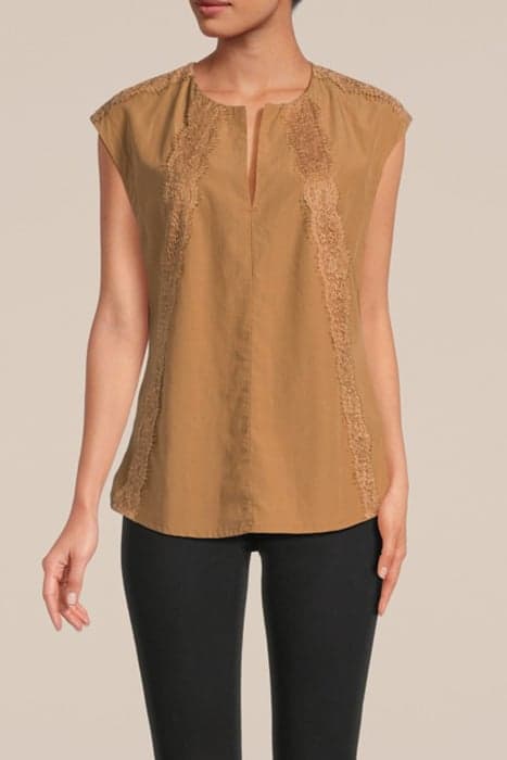 SLEEVELESS TOP LYOCELL COTTON WOOD by Summum Woman