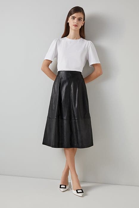 SK FARROW - LEATHER SKIRT BLACK by LK Bennett