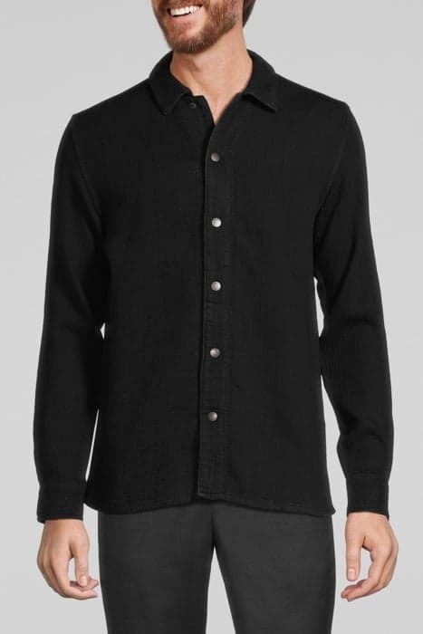 BLACK ORGANIC COTTON REGULAR OVERSHIRT BLACK by IKKS