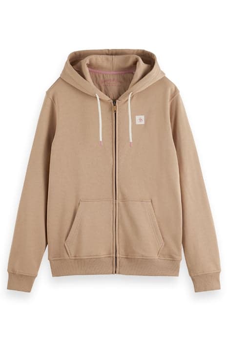 ESSENTIAL LOGO BADGE ZIP-THROUGH HOODIE SEA STONE by Scotch & Soda