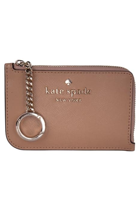 CAMERON SAFFIANO LEATHER MEDIUM ZIP CARD HOLDER LIGHT FAWN by Kate Spade