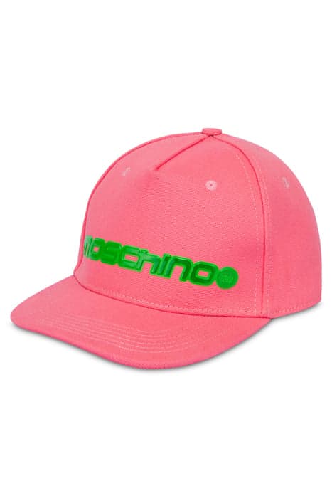 REFLECTIVE LOGO CANVAS HAT PINK by Moschino