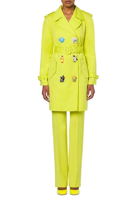 TRENCH COAT IN TOY BUTTONS MAT YELLOW by Moschino