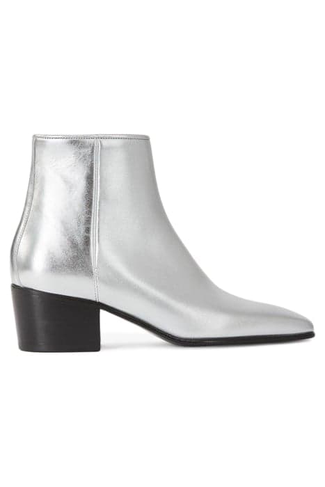 SILVER LEATHER ANKLE BOOTS WITH ZIP SILVER by The Kooples