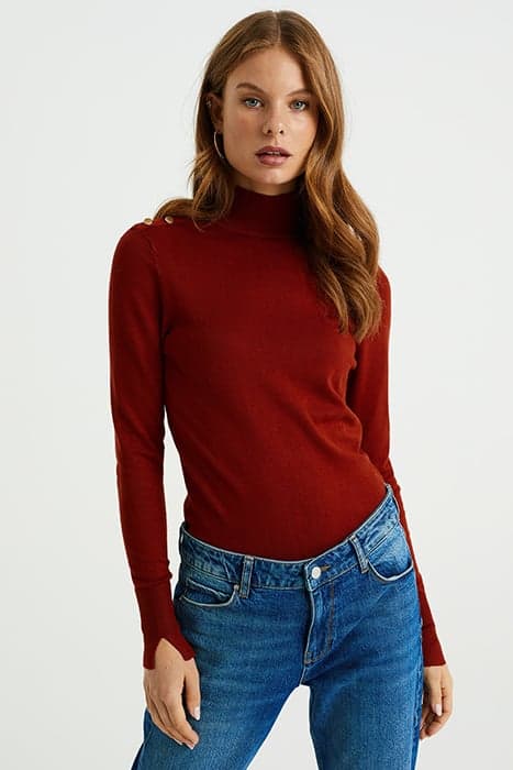 KNITTED PULLOVER RUST BROWN by WE Fashion