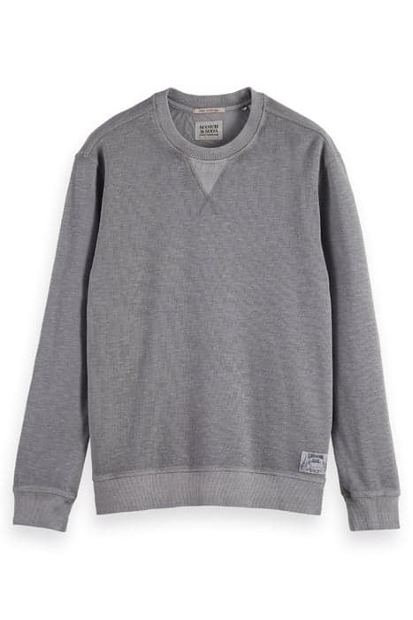 GARMENT-DYED STRUCTURED SWEATSHIRT SEAL GREY by Scotch & Soda