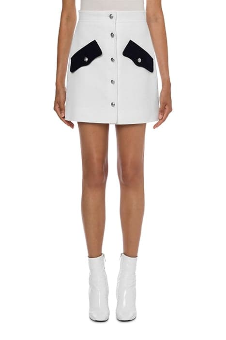 SAILOR MOOD DIAGONAL COTTON MINISKIRT WHITE by Moschino