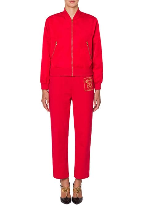 CHINESE NEW YEAR LIGHT BOMBER JACKET RED by Moschino