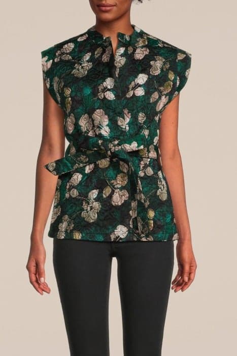 GILET FLOWER QUILTED PRINT GREENS by Summum Woman