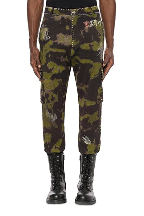 KATAKANA LOGO CAMOUFLAGE JOGGING GREEN by Moschino