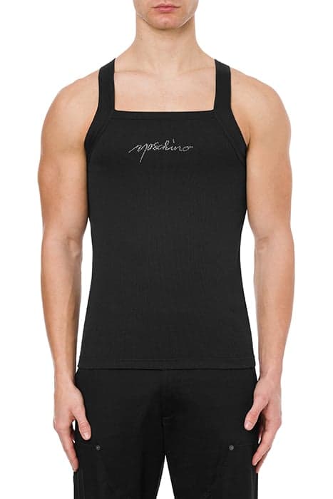 RIBBED TANK TOP BLACK by Moschino