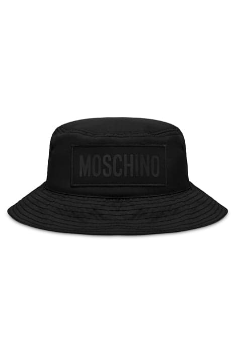 LOGO PATCH NYLON BUCKET HAT BLACK by Moschino