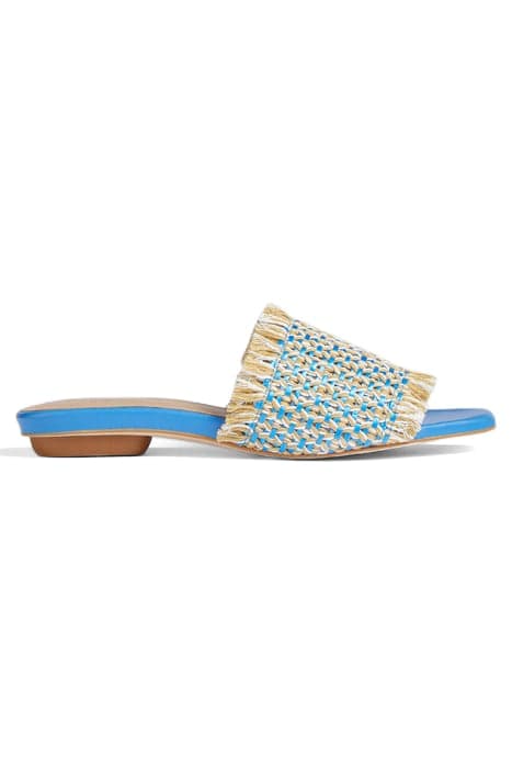 FLS MEERA WOVEN RAFFIA BLUE/CREAM by LK Bennett